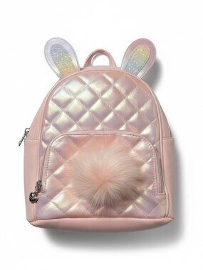 OMG Miss Gwen's Accessories Backpack Purse Bag Pink Bunny Pom Pom Glitter